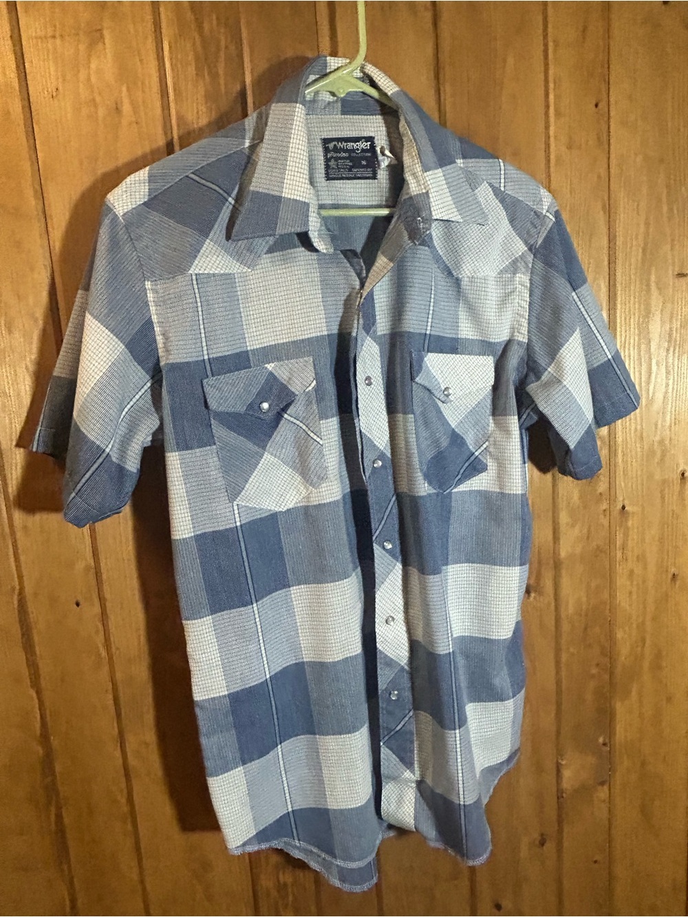 Vintage 80s Wrangler Men’s 16 prorodeo western pearl snap Shirt